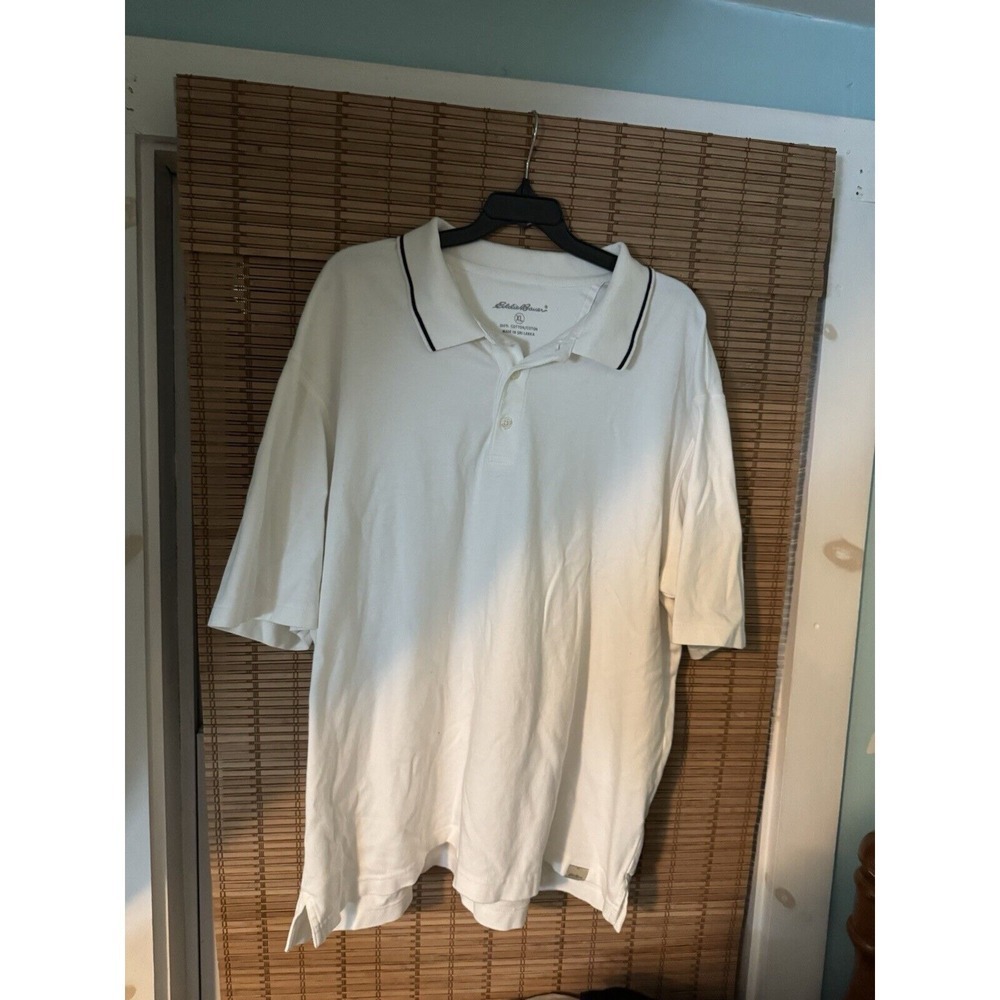 Eddie Bauer Collar Tee White Mens Xl